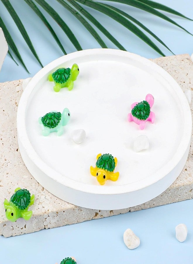 Zelphvt 20 PCS Mini Green Turtle Turtle Decor Multicolored Mini Turtles Turtles Miniature Figurines for Garden, Aquarium, DIY Crafts and Party Ornaments - Image 5